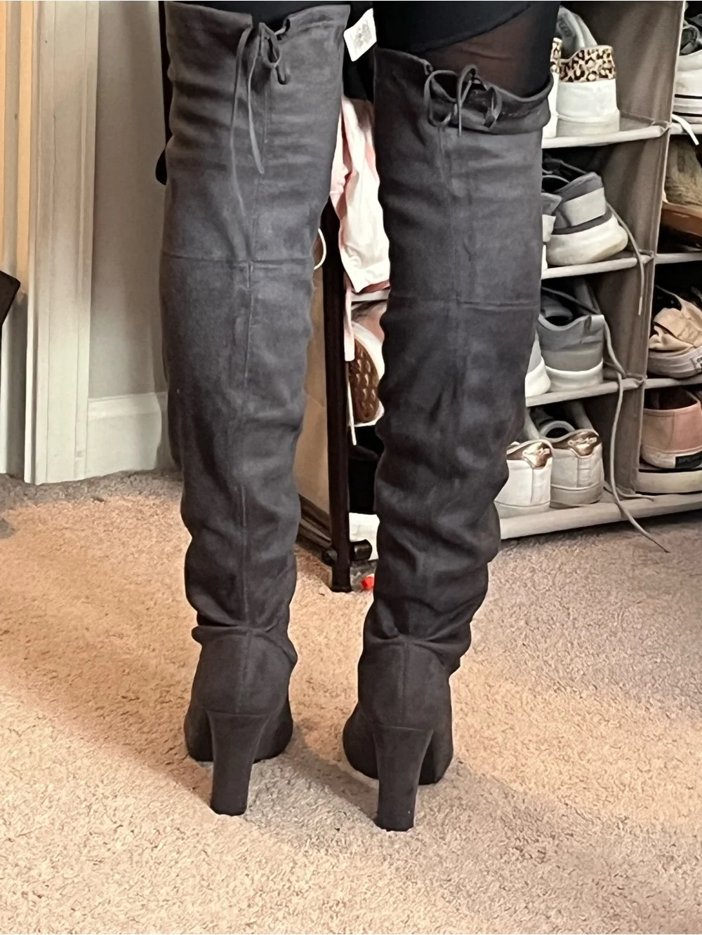 Steve Madden Black Over-the-Knee Suede Boots